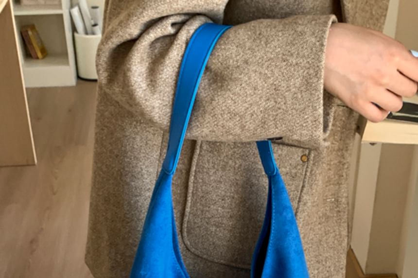 Suede Pouch Bag Tote Faux With