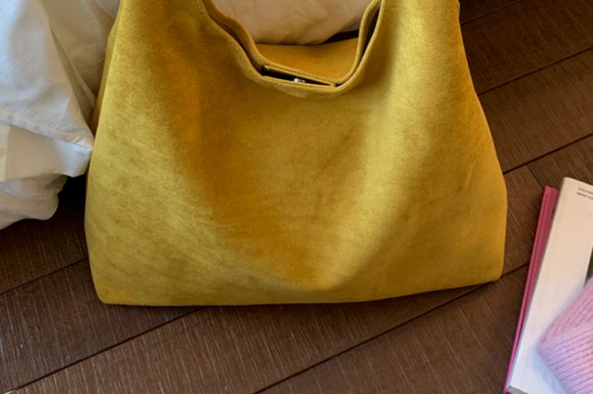 Suede Pouch Bag Tote Faux With