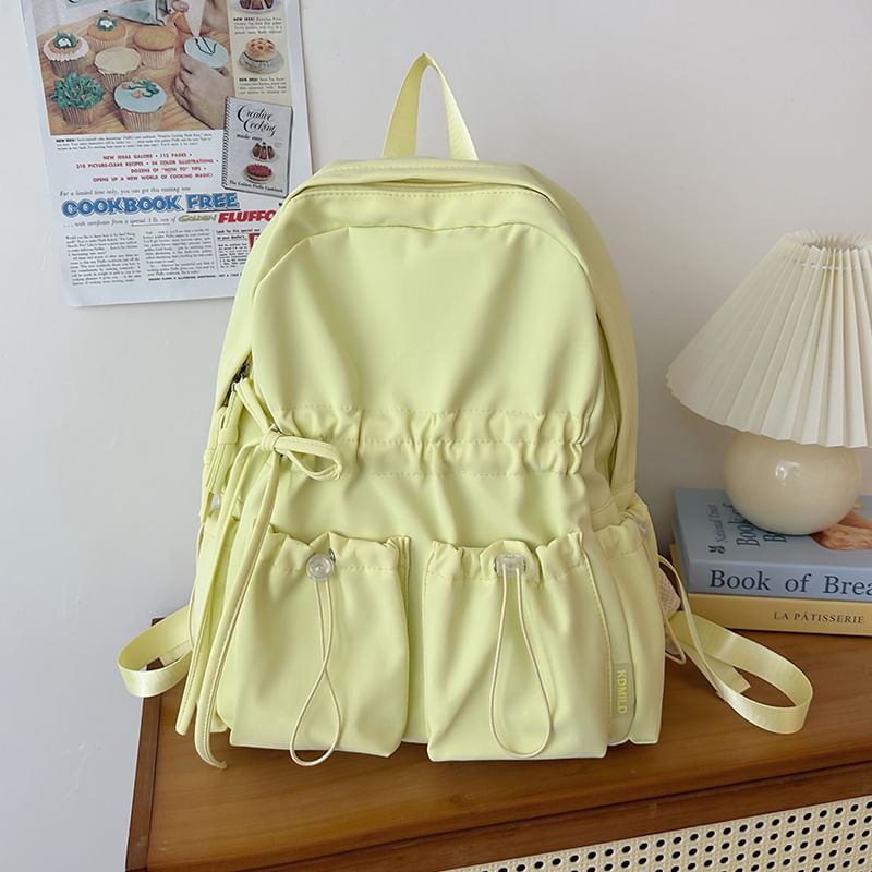 Bow Drawstring Backpack Nylon Plain