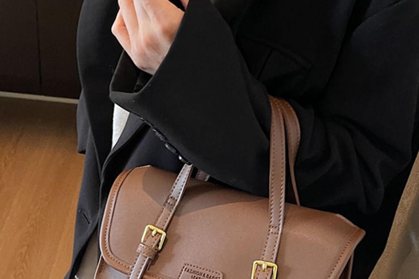 Flap Backpack Leather Faux