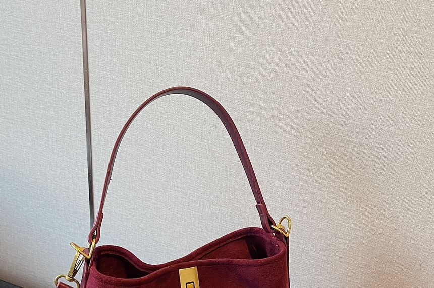Faux Crossbody Pouch Fringe Plain Bag With Suede