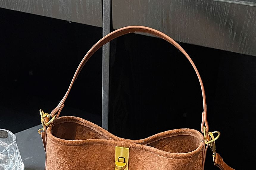 Faux Crossbody Pouch Fringe Plain Bag With Suede