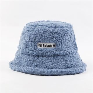 Lettering Bucket Fleece Hat