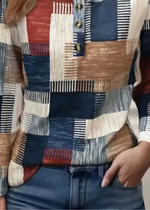 SampleNew Casual Printed Cotton T-Shirt Long Sleeves