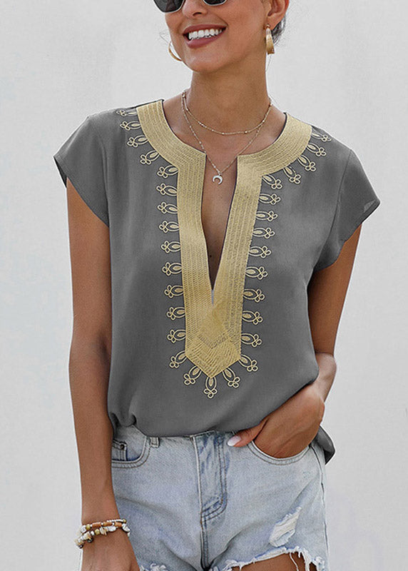 Top Sleeve Design O-Neck Original Short Print Orange