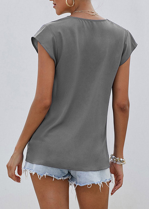 Top Sleeve Design O-Neck Original Short Print Orange