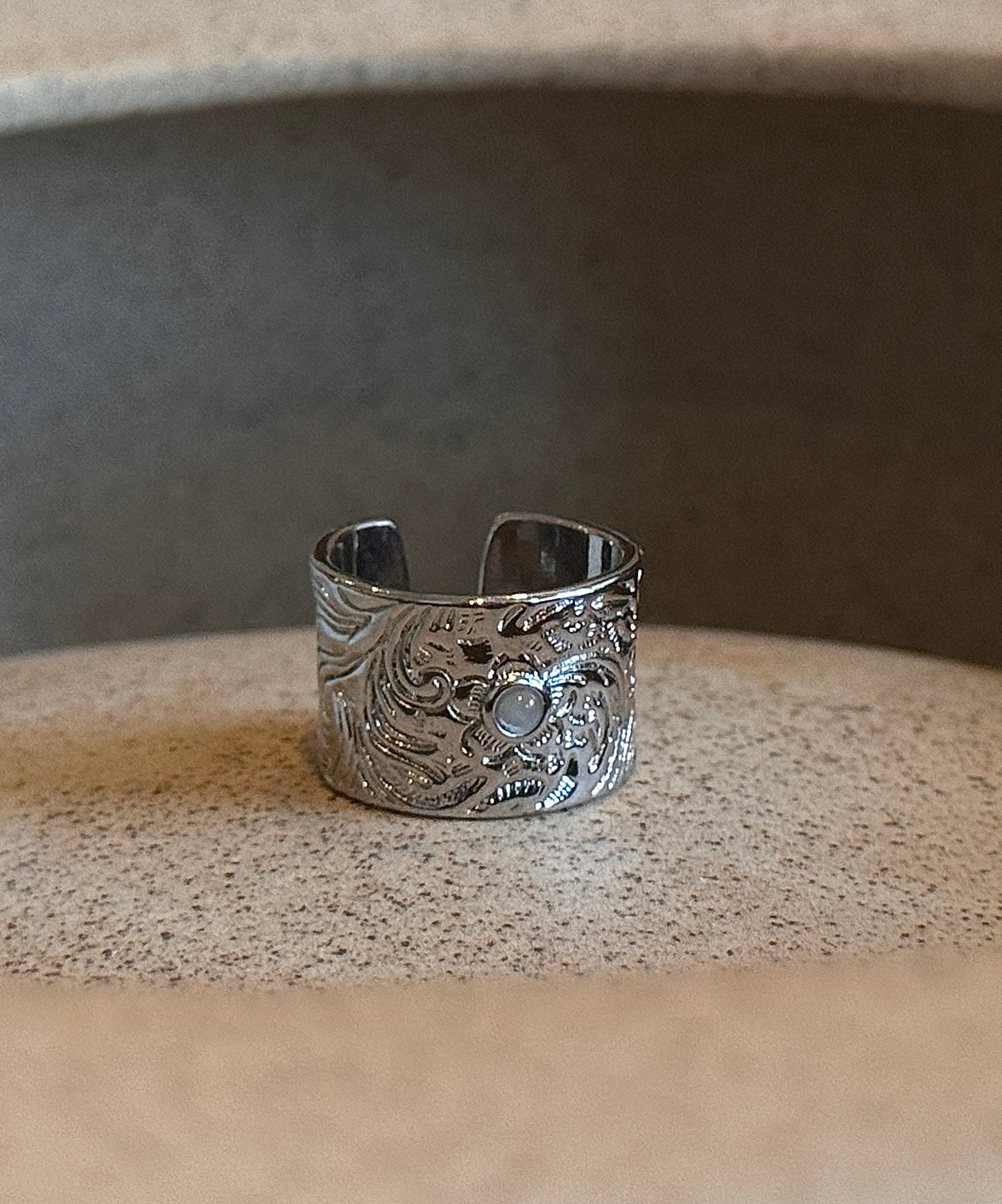 Open Silk Silver Jade Rings Sterling Retro
