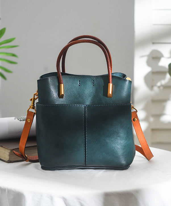Style Large Handbag Tote Orange Durable Leather