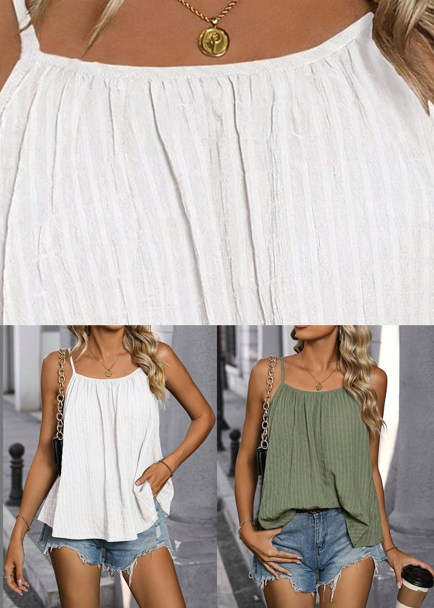Neck White Vest Slash Summer Cozy