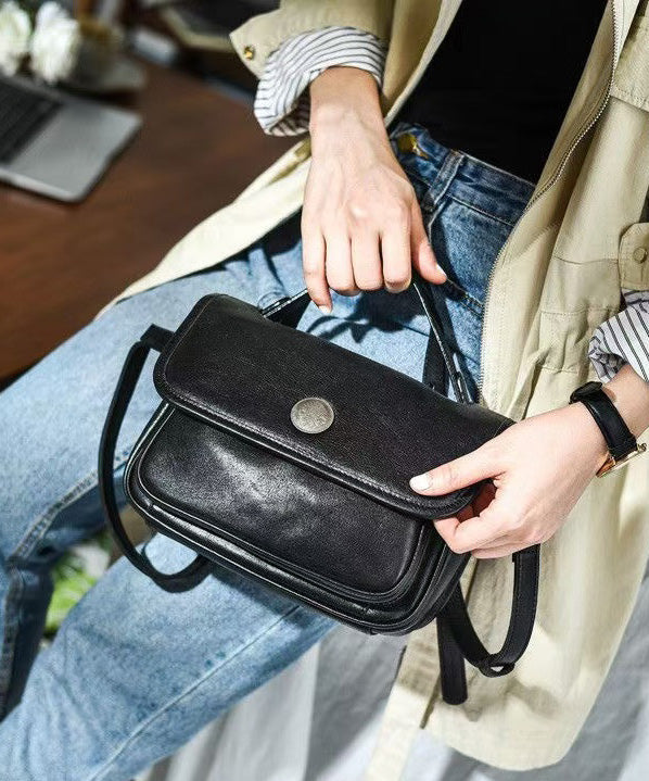 Durable Bag Messenger Orange Leather CrossBody Women Solid