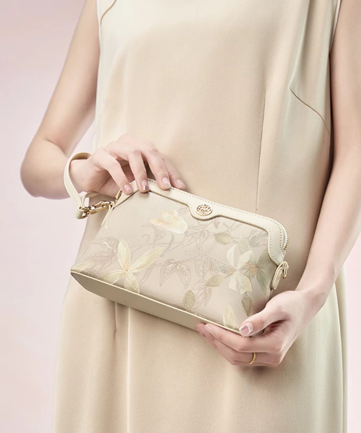 Green Bag Silk CrossBody Women Vintage Print