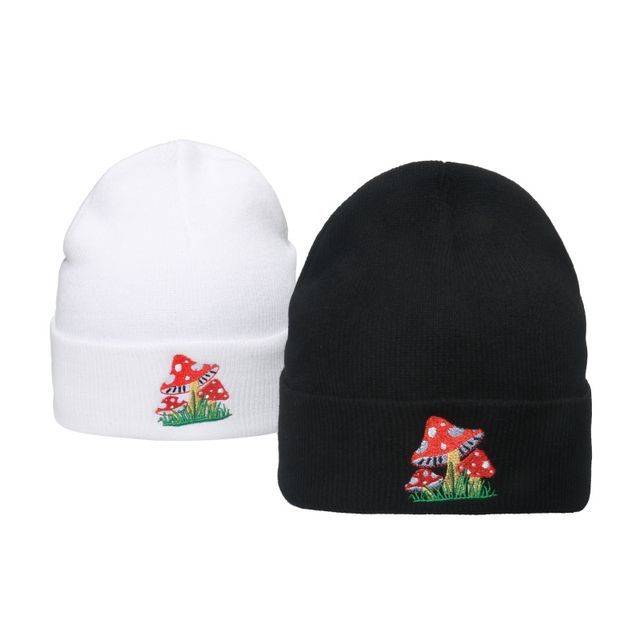 Sample Mushroom Embroidered Knit Beanie