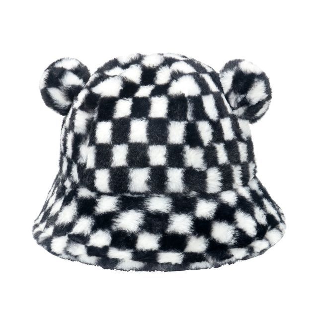 Sample Bear Ear Faux Shearling Bucket Hat
