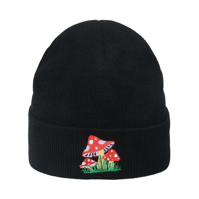 Sample Mushroom Embroidered Knit Beanie