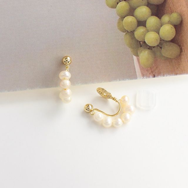 Faux / Pearl Clip-On Earring Drop