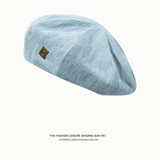 Sample Applique Denim Beret Hat