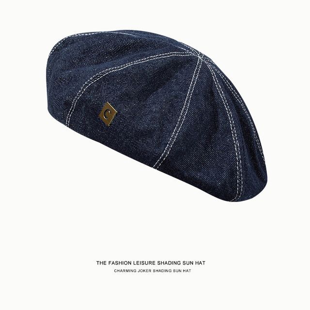 Wholesale Sample Applique Denim Beret Hat