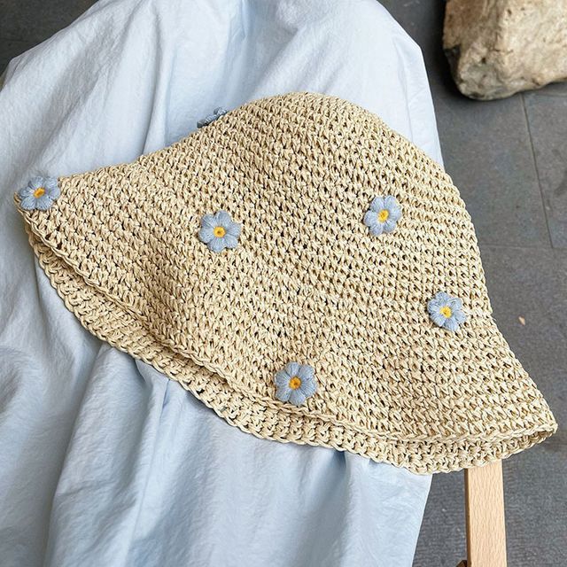 Sample Floral Woven Sun Hat