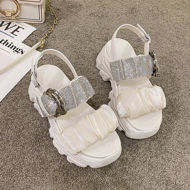 Rhinestone Sandals Platform