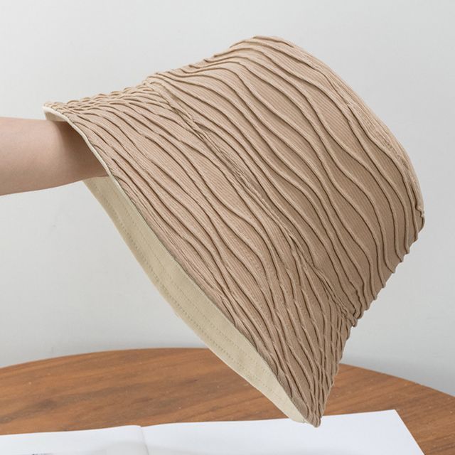 Sample Wavy Texture Reversible Plain Bucket Hat