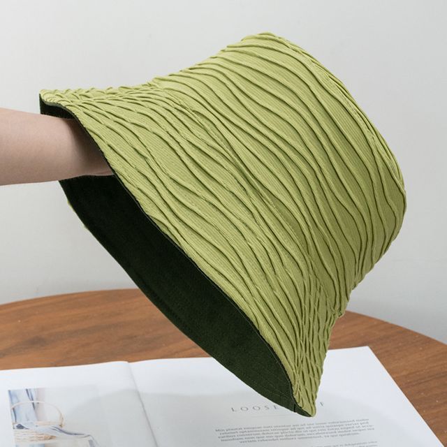 Sample Wavy Texture Reversible Plain Bucket Hat
