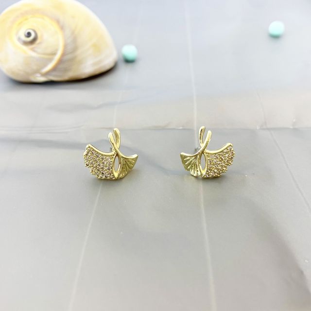 Sample Leaf Rhinestone Alloy Earring
