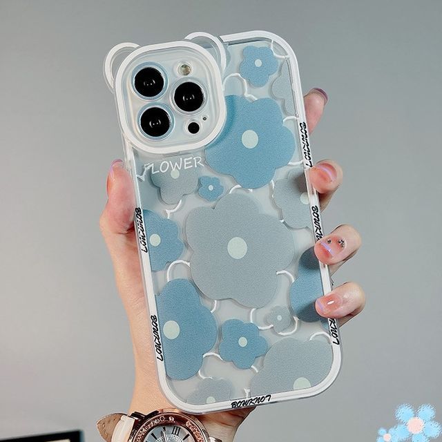 Sample Flower Bead Chain Transparent Phone Case