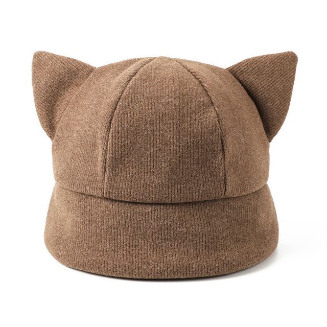 Knit Bucket Ear Cat Hat