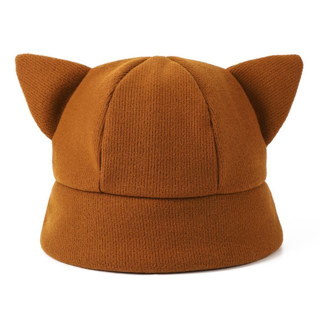 Knit Bucket Ear Cat Hat