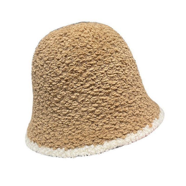 Sample Contrast Trim Faux Shearling Bucket Hat