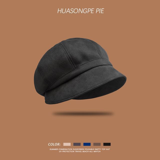 Sample Plain Faux Suede Newsboy Cap