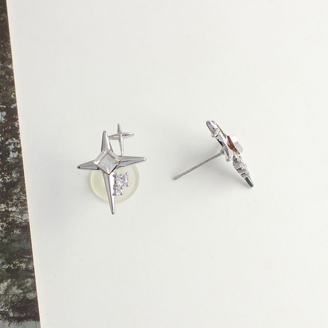 Rhinestone Alloy Star Earring