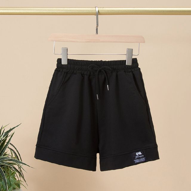 Label Plain High Applique Shorts Waist