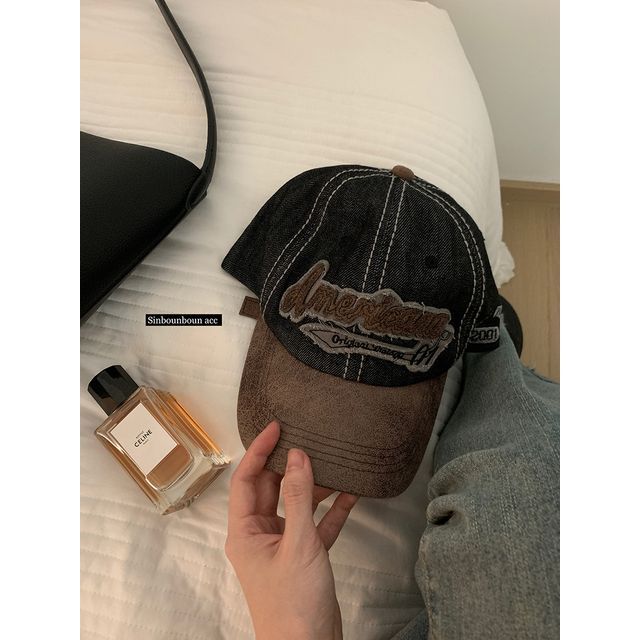 Sample Letter Embroidered Two-Tone Denim Baseball Cap