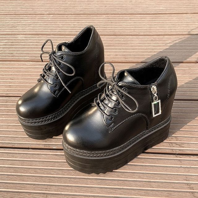 Platform Hidden Wedge Lace Ups
