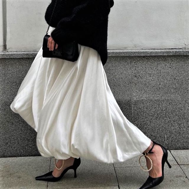 Maxi High Plain Skirt Waist A-Line