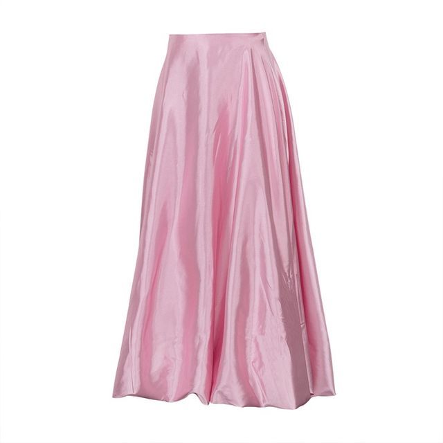 Maxi High Plain Skirt Waist A-Line
