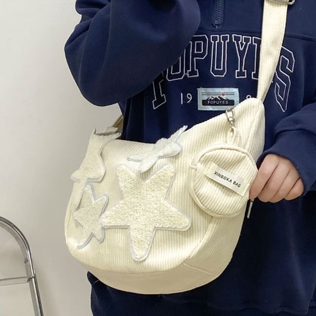 Pouch Star Crossbody Designs) Applique With Coin (Various Corduroy Purse Zipper