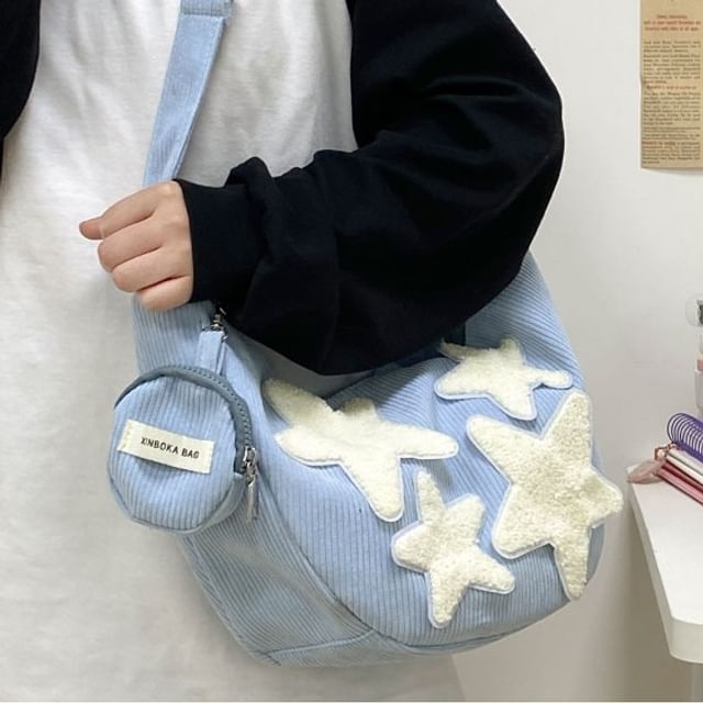 Pouch Star Crossbody Designs) Applique With Coin (Various Corduroy Purse Zipper