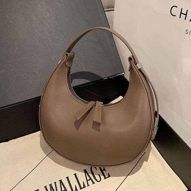 Faux Bag Shoulder Zip Leather