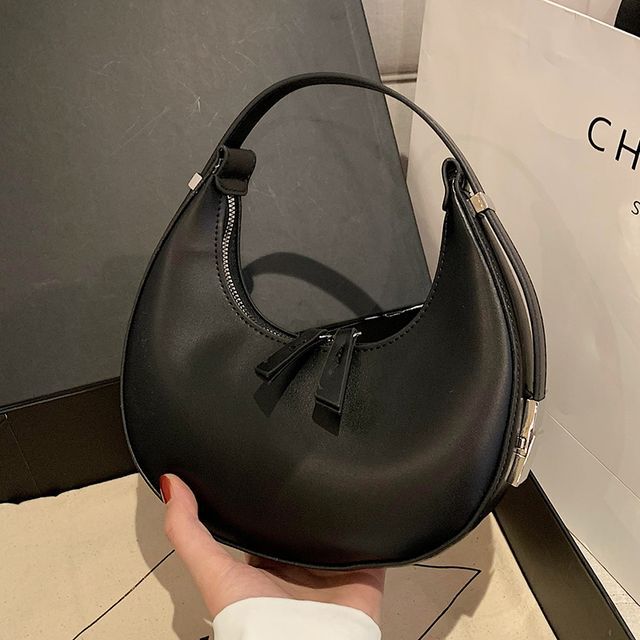Faux Bag Shoulder Zip Leather