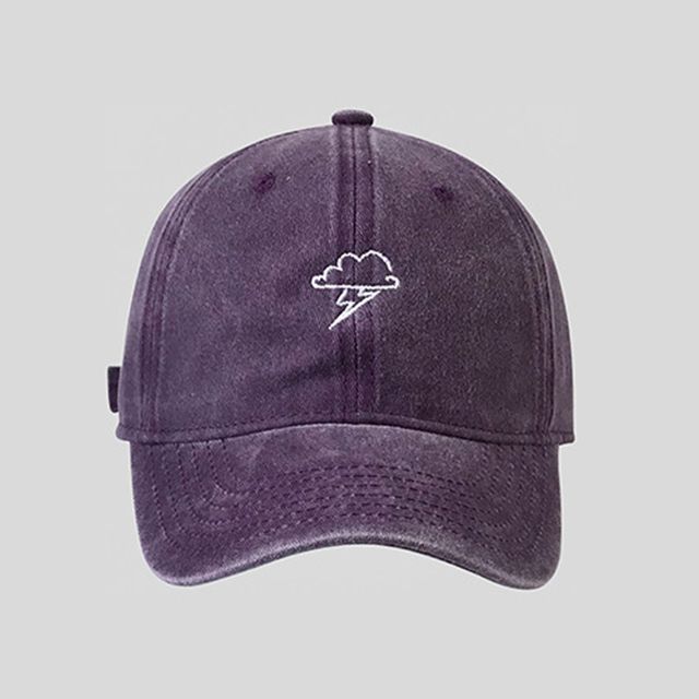 Lightning Baseball Embroidered Cap Cloud
