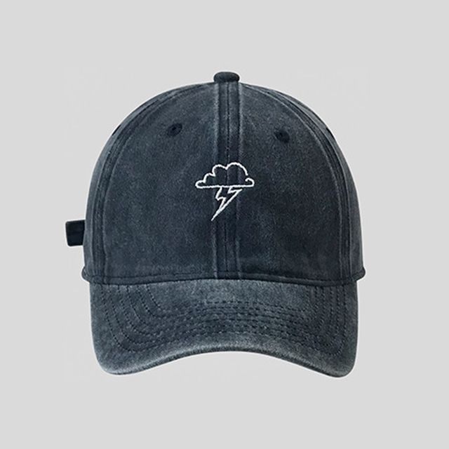 Lightning Baseball Embroidered Cap Cloud