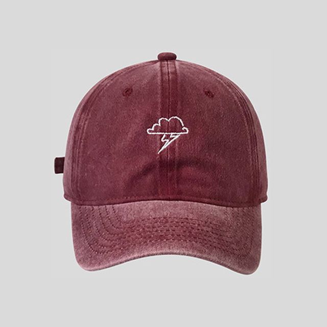 Lightning Baseball Embroidered Cap Cloud
