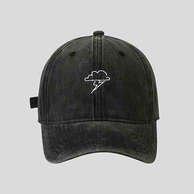 Lightning Baseball Embroidered Cap Cloud