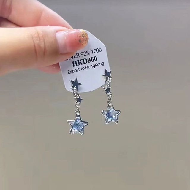 Dangle Alloy Earring Star Rhinestone
