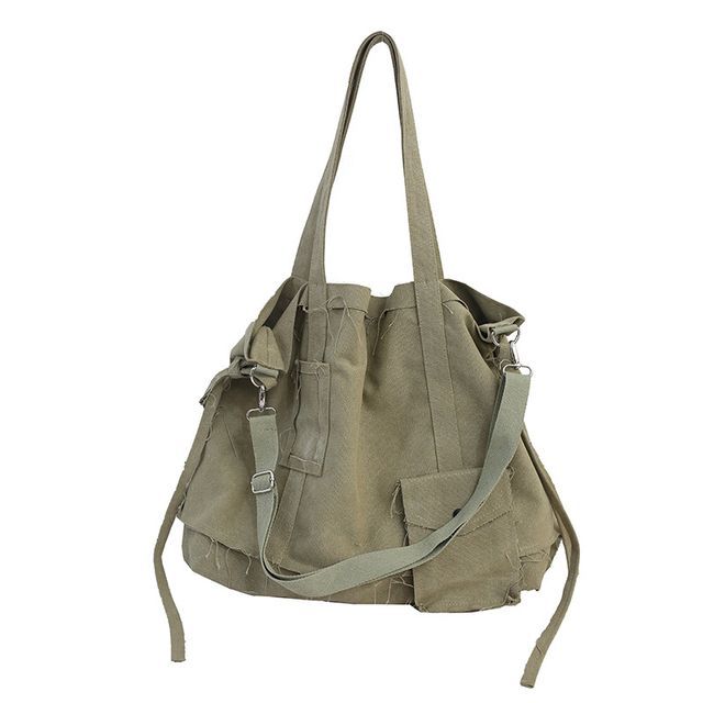 Crossbody Frayed Bag Multi-Pocket
