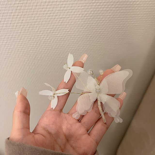 Wholesale Sample Butterfly Gemstone Hair Clip / Set