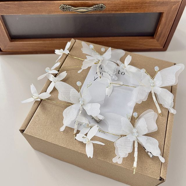 Butterfly Gemstone Hair Clip / Set