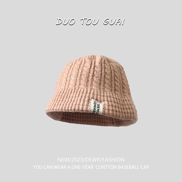 Hat Knit Applique Bucket Lettering